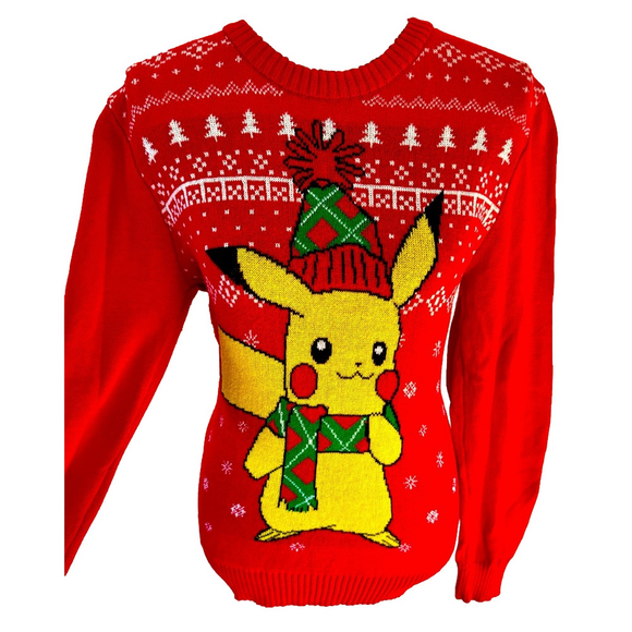 Pokemon Sweaters - 🎅 POK’eMoN Holiday sweater juniors large cotton poly blend machine wash